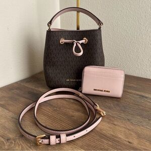 Michael Kors Brown and Pink Women's Bag